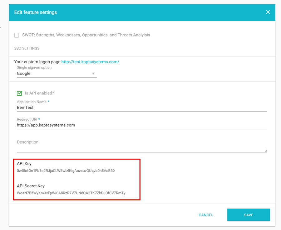 API Application Details